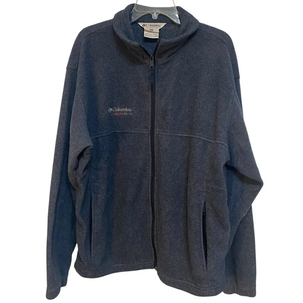 Columbia Crossterra Blue Full Zip Fleece Jacket Size Large Outerwear Hike Camp